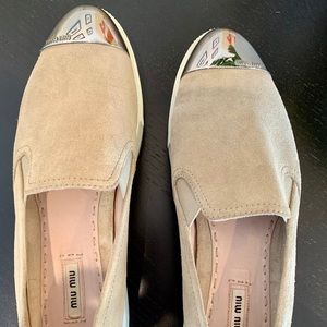 Miu Miu flats silver toe